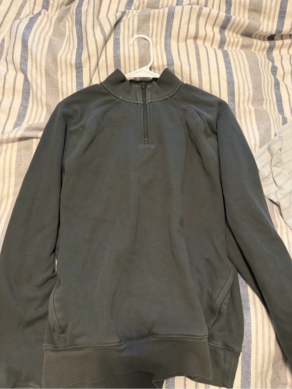 Fabletics Men's Forest Green Half-Zip Pullover